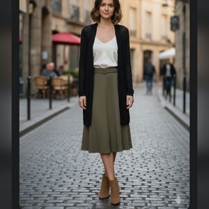 Eileen Fisher Black Linen Blend Long Cardigan Duster Size Medium